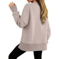 thumbnail image 6 of idosla Women Oversized Sweatshirts Thumbhole Long Sleeve Hoodies Shirts 2025 Fall Side Slit Pullover Top Teen Y2k Outfits (Khaki, L), 6 of 8