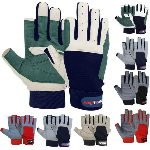 True Sailors Sailing Deckhand Gripy Glove Cut Finger Gloves For Men