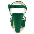 thumbnail image 3 of BLISSFUL STEP Women's Platform Slingback Chunky Heels Sandals Green (Size 9), 3 of 6