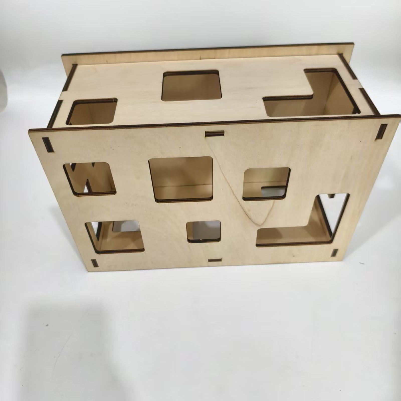 ddioayh Interactive Cat Puzzle Toy,Removable Wooden Porous,Educational Toy Box,Wooden Mental Stimulation Play Box for Indoor Cats Kittens,Interactive Scratching Boards Relieve Boredom