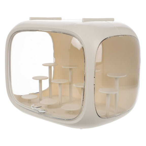 YUYUETIME 1Set Beige Transparent Action Figure Storage Box for Toys and Mineral Collections Design