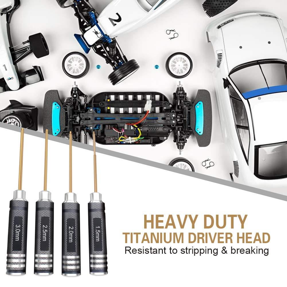 Black Portable Keychain Screwdrivers Tool 4MM 5MM Hex Head Allen Wrench Screwdriver Hex Shank Outdoor Multitool Hex Wrench for M2.5 M3.5 M4 M5 Nut Bolts Tool Set Christmas Gift