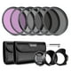 thumbnail image 1 of Kit de filtros de lentes NEEWER 49 mm ND: UV, CPL, FLD, ND2, ND4, ND8, 1 of 7