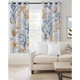 thumbnail image 4 of Summer Blue Blackout Curtains for Bedroom Living Room, Yellow Coral Shell Starfish Ocean Marine Life 72 In Long Thermal Insulated Room Darkening Drapes Grommet Window Treatments, 52 x 72 In, 4 of 9
