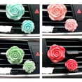 thumbnail image 4 of 1 Pair of Clip Style Car Perfume Base Rose Shape Aromatherapy Solid Perfume Diffuser Auto Vehicle Inner Dashboard Decoration Festive Gift (Pink, Large and Small Style), 4 of 8