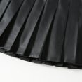 thumbnail image 4 of GYRATEDREAM PU Leather Pleated for Girls High Elastic Skirts with Comfy Casual Elastic Waist Pleated Skirts - Black, 11-12 Years, 4 of 8