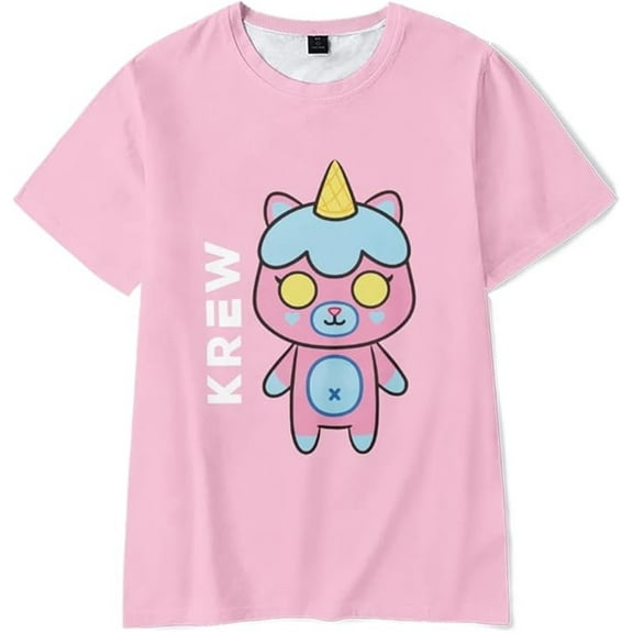 ItsFunneh Merch Krew District T-shirt For Men And Women Stylish Round Neck Casual Short-sleeved Top