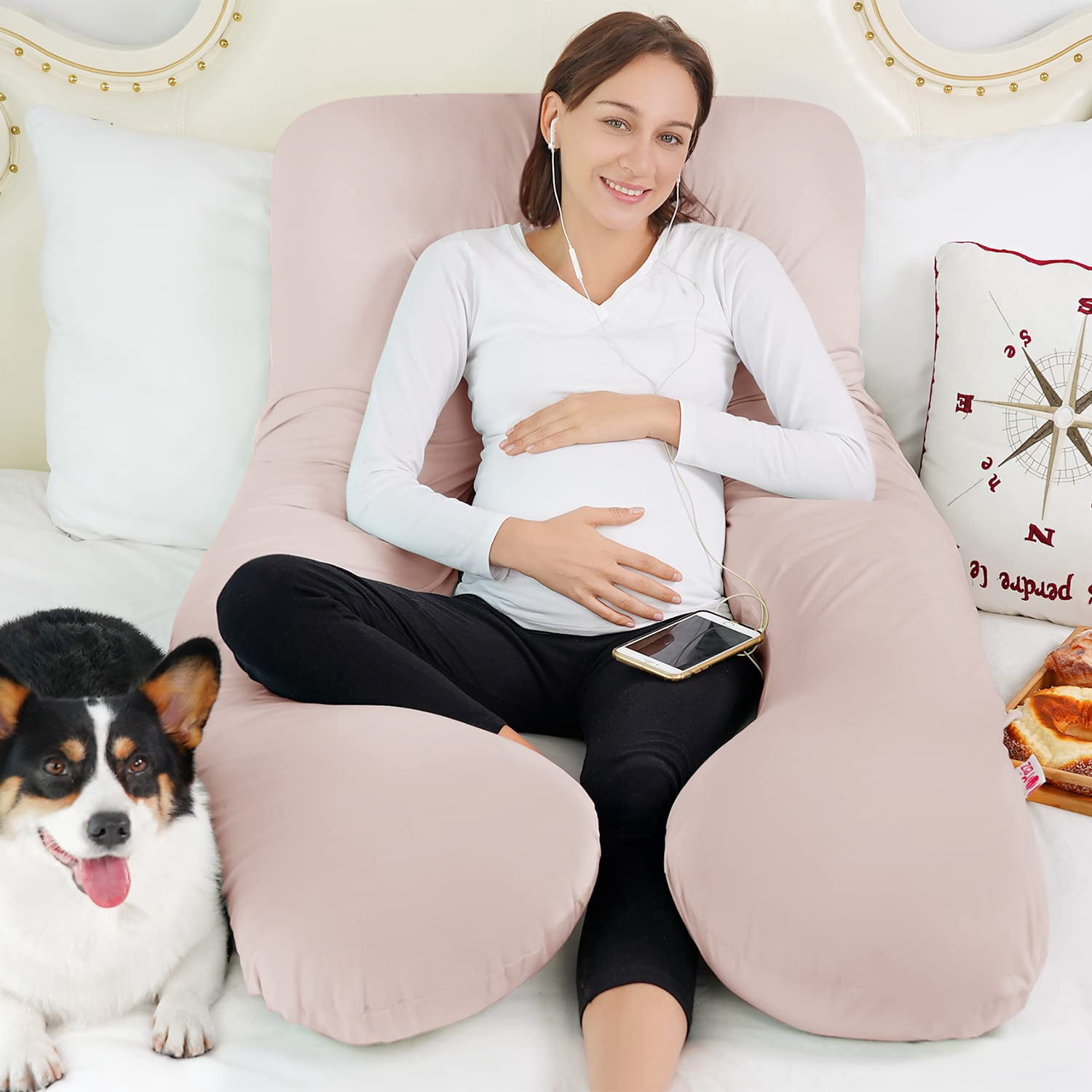 Pillows For Sleeping  Maternity Body Pillow Woman U Shaped With Jersey Cover