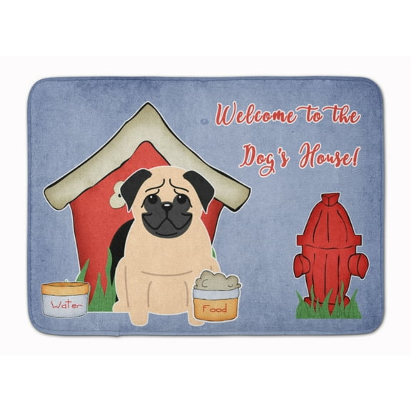 Dog House Collection Pug Fawn Machine Washable Memory Foam Mat