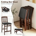 thumbnail image 6 of Gymax Folding Counter Height Chairs, Padded Seat, Rubber Wood Legs, Black/Brown (Set of 2), 6 of 8