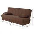 thumbnail image 3 of Beyan Signature Hamilton 75" Microfiber Convertible Sleeper Sofa in Brown, 3 of 3