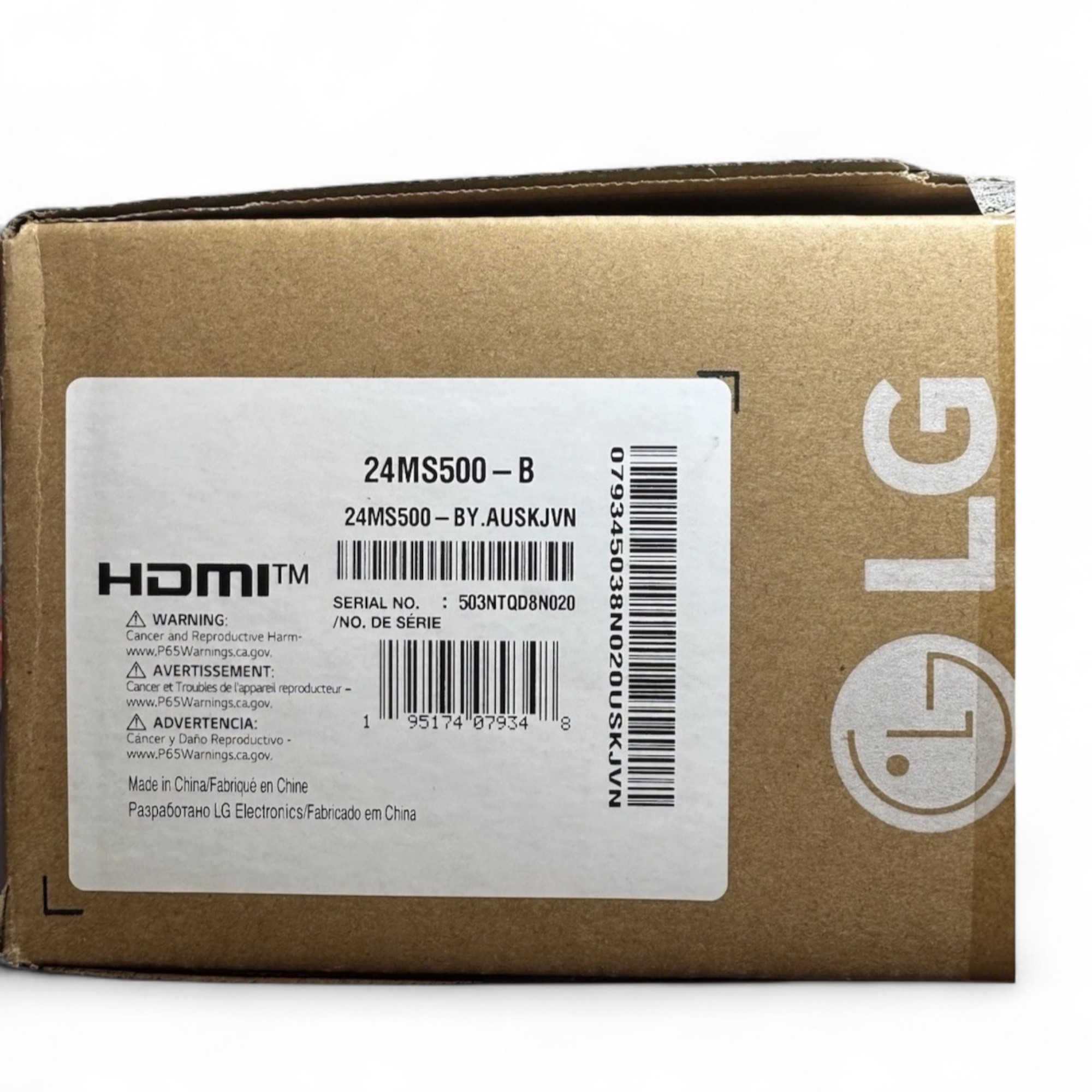LG, 24MS500-B, IPS FHD 1920x1080 100Hz 5ms HDMI Borderless Design Monitor, 24 inch, 1, 1