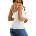 thumbnail image 3 of INSPIRE CHIC Women's Camisole with Built-In Bra Adjustable Strap Flowy Swing Comi Vest S White, 3 of 6