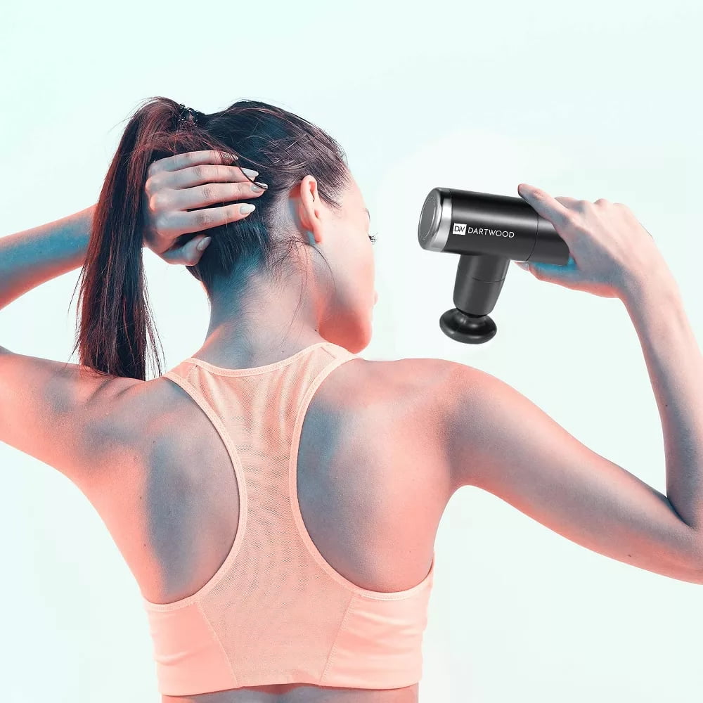 Dartwood Deep Tissue Massage Gun - Quiet & Portable for Treating Muscle Soreness (Black)