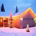 thumbnail image 5 of Cortina de luces navideñas con forma de copo de nieve, cadena de luces LED con cascada para decoración de exteriores, 5 m de caída, para fiestas en el jardín y vacaciones, 5 of 5