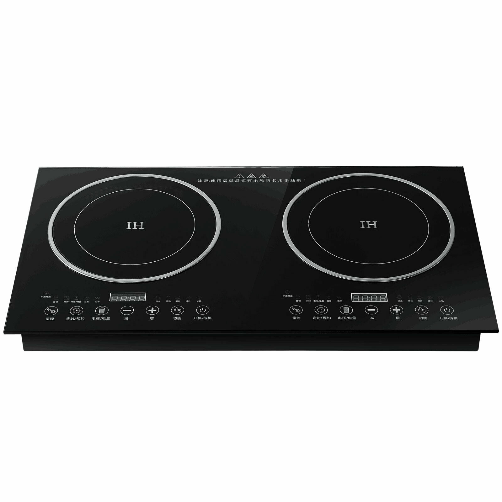 Miumaeov Double Induction Cooktop Cooker Electric Portable Countertop Burner Digital Hot Plate Cooktop with 8 Gear Firepower 110V 1200W Induction Cooker+1400W Ceramic Cooker