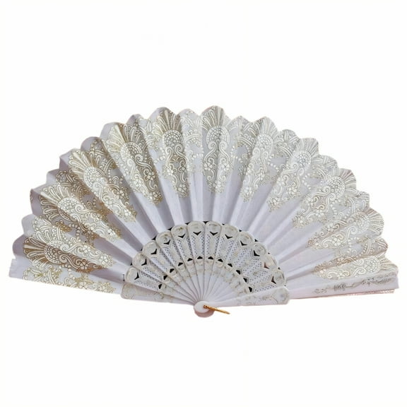 CCOCC Fans for Line Dancing,Smudge Guard Boots on the Ground Hand Fan,Fast-Fold Function Dancing Fans That Pop,White