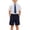 Navy, variant on BXJX Boys Outfit Sets 2 Piece Size 10-12 T, School Uniform Collared Short Sleeve Cotton Kids Summer Clothing Sets Khaki