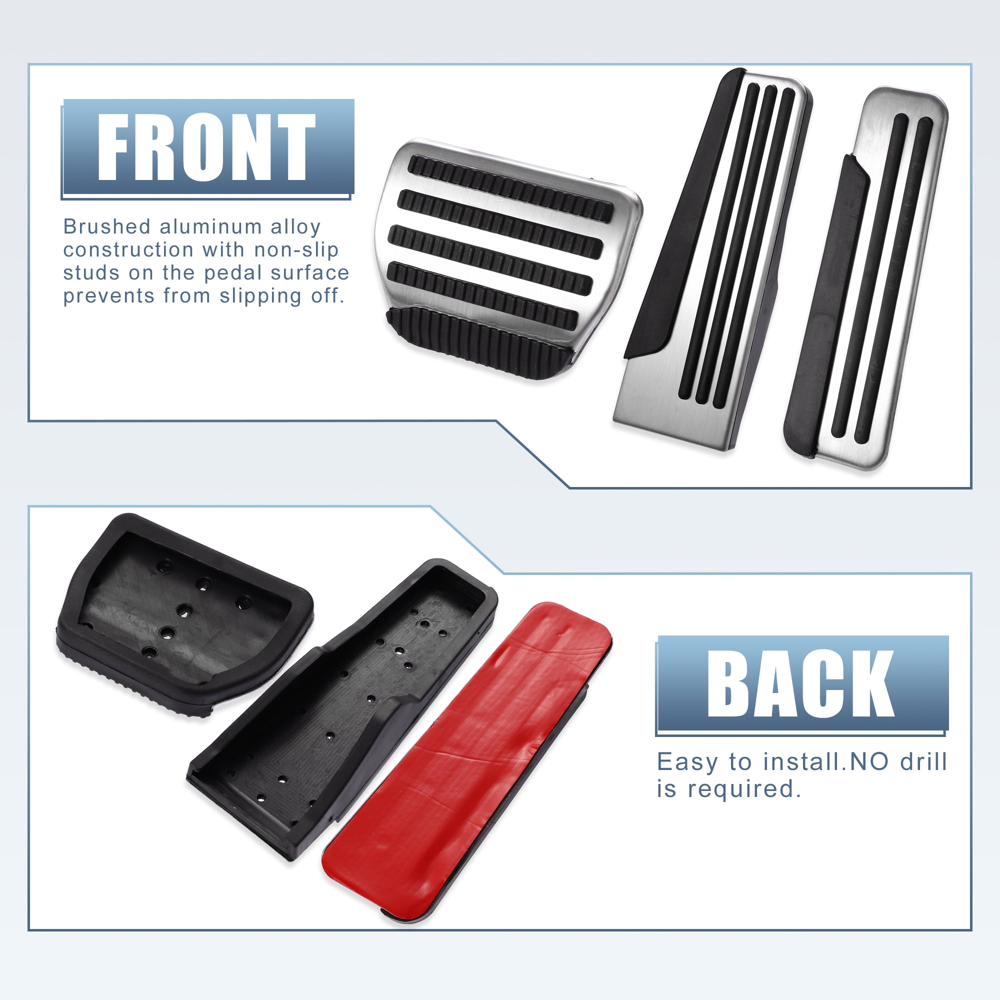 Unique Bargains Fuel Brake Pedal Kit for Infiniti Q50 Q60 Q70 2011-2021 Anti-Slip Footrest