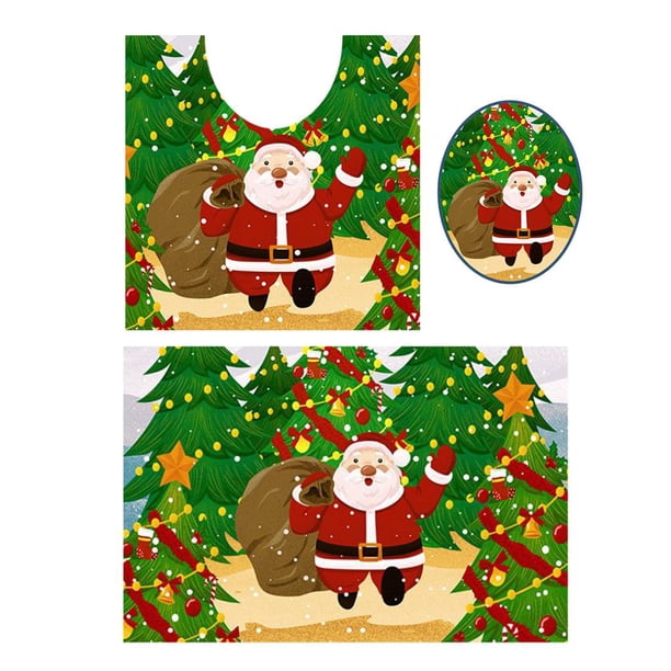 Calcomanía De De Navidad De 3 Piezas, Antideslizante, Autoadhesiva, Extraíble, A Prueba De Agua 3 Colco Etiqueta del asiento del inodoro