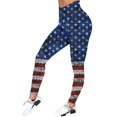 thumbnail image 1 of Gibobby Pantalon yoga mujer Mujeres Casual Cuatro de julio Día de la Independencia Impreso Deportes Leggings Pantalones largos(Azul oscuro,M), 1 of 5