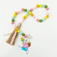 thumbnail image 1 of Jlong Easter Wood Bead Garland with Tassels Farmhouse Rustic Spring Beads Garland Natural Holiday Garland Prayer Boho Beads Shelf Wall Hanging Home Decor, 1 of 7
