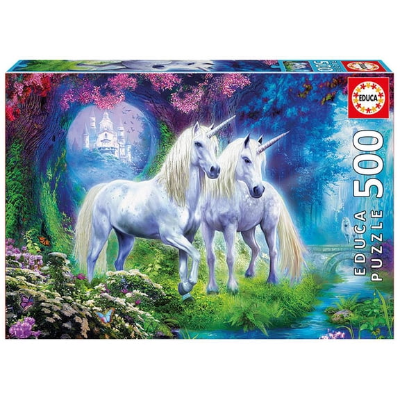 Unicorns In The Forest Jigsaw Puzzle, 500 Piece