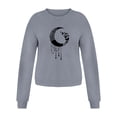 thumbnail image 3 of Puliio Women's Crew Neck Sweatshirt Boho Moon Butterfly Graphic Print Loose Buttery Soft Long Sleeve Afternoon Tea Date Pullover Tops, 3 of 4