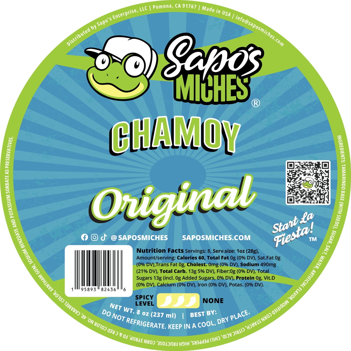 Sapo's Miches Chamoy Rim Rimming Paste Sauce Candy Dip for Drinks, Micheladas, Fruit, 8 oz (Original)