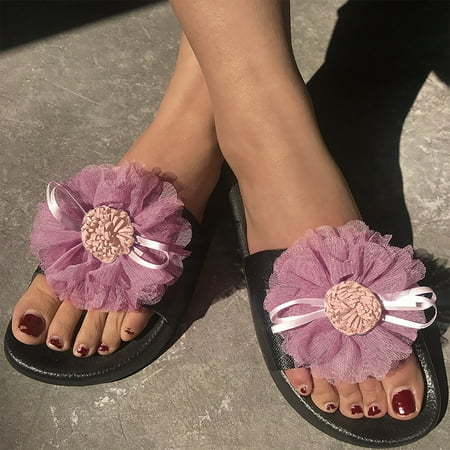 

HOMBOM Flat Sandals For Women Fashion Women Ankle Strap Lace Summer Slide Sandals Flats Flip-Flops Shose
