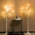 thumbnail image 3 of Paquete de 2 árboles de abedul iluminados de 4 pies (tamaño más alto y de pie), árbol de Navidad de abedul para interior y exterior, blanco cálido, 96 luces LED de árbol de abedul para decoraciones na, 3 of 4