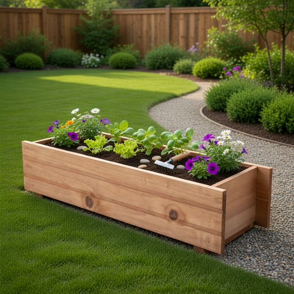 Resenkos Raised Planter Boxes, Large Space Elevated Flower Beds, Wooden Decorative Planter Box for Garden Yard and Window