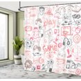 thumbnail image 4 of Ambesonne Video Games Shower Curtain, Monochrome Gaming 90s, 69"Wx84"L, Pale Pink, 4 of 4