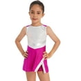 thumbnail image 3 of Fldy Kids Girls Cheer Leader Costumes Cheerleading Uniform Shiny Sequins Dance Dress with Shorts Rose 8, 3 of 7