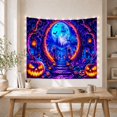 thumbnail image 5 of Jack-O'-Lanterns and Gothic Castle on Moonlit Path, Spooky Gothic for Halloween Enthusiasts, Fantasy Night Wall Art, Halloween Gift Tapestry Wall Hanging for Living Room and Bedroom, 5 of 7