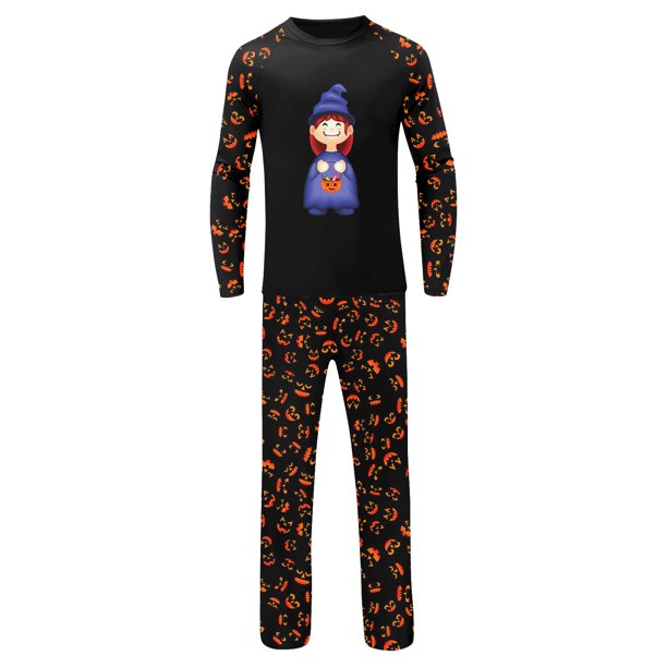 Family Matching Halloween Pajamas Set, Halloween Print PJs Sets 2 Pieces Loungewear Sleepwear Family Pajamas Matching Pjs