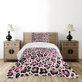 thumbnail image 4 of Ambesonne Pink Quilted Bedspread Set 2 Pcs, Classic Leopard Skin Pattern, Twin Size, Blush Dark Grey Ivory, 4 of 4