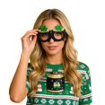 thumbnail image 5 of KKBOTIVE St. Patrick's Day Party Glasses Novelty Shamrock Eyewear for Festive Prom Celebration, Black One Size, 5 of 5
