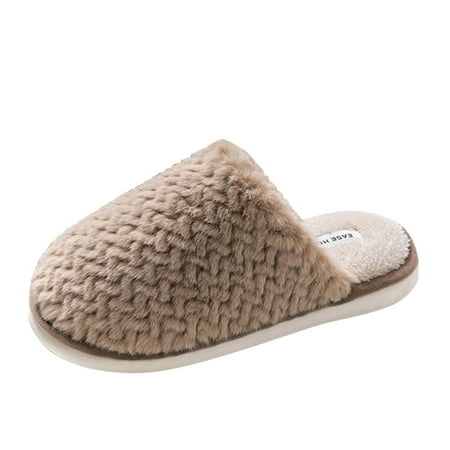

Men Slippers Fashion Autumn And Winter Men Slippers Flat Bottom Non Slip Short Plush Warm And Comfortable Solid Color Simple