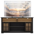 thumbnail image 6 of PAPROOS Black TV Stand for 70 Inch TV, Modern Farmhouse TV Cabinet with LED Light, Entertainment Center, Media Console Table with Storage for Living Room, 6 of 7