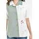 thumbnail image 4 of Camisa bicolor de lino corta Roman Fashion /Juvenil, 2431 (Blanco - pistache) blanco M, 4 of 5