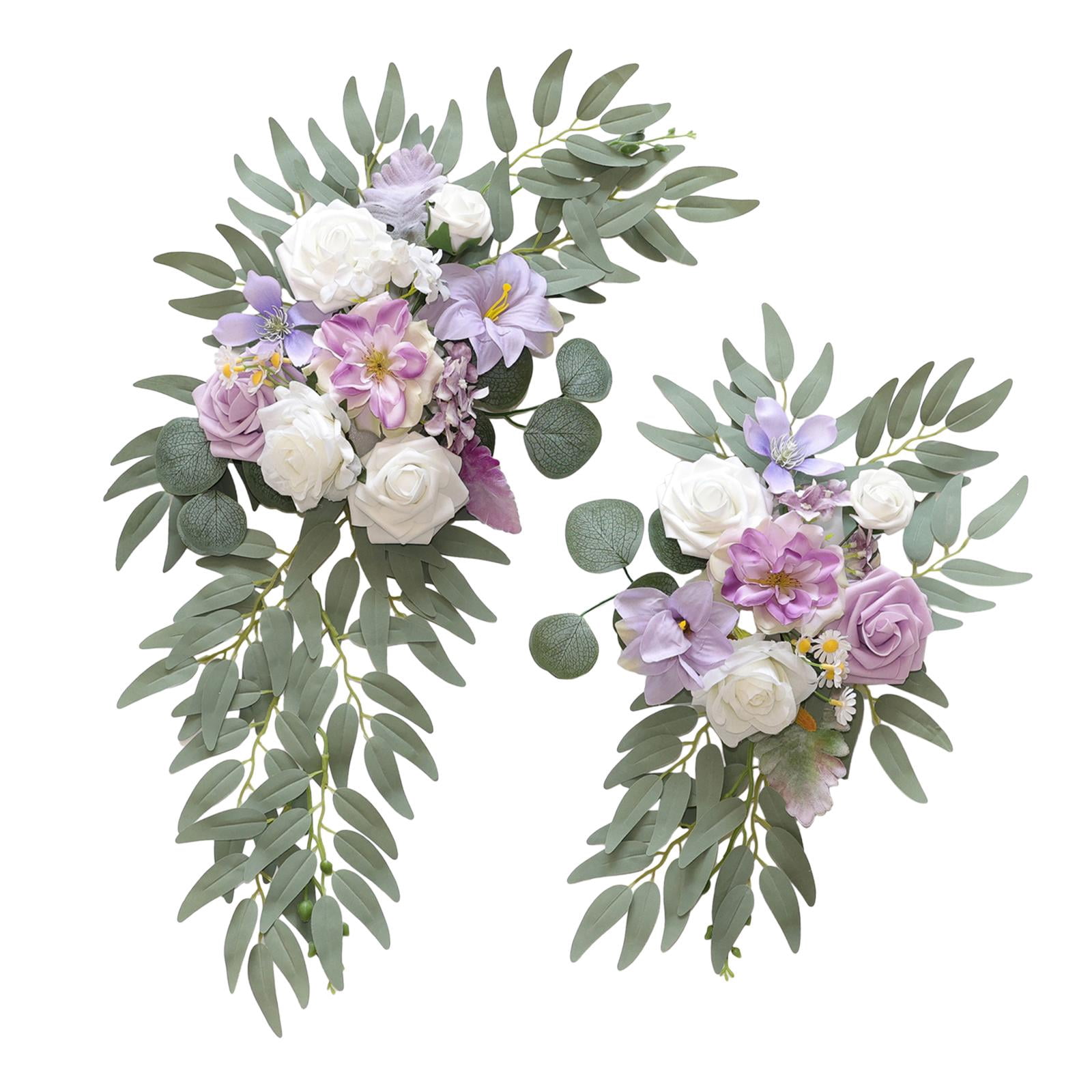 GUOOL 2 Pieces Wedding Arch Flowers Welcome Sign Decoration Corner Flowers Artificial Flowers for Ceremony Birthday Window Ornament