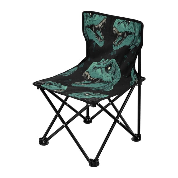 Outdoor Folding Chair 14.46x14.46x22.83 Inches, Camping Folding Chair Easy to Carry Ideal for Outdoor Picnics Camping Park Fishing Cool Dinosaur