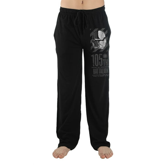 Star Wars Movie Storm Trooper Mens Black Sleep Pajama Pants-Large