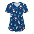 thumbnail image 1 of Blusas de Navidad para mujer, con bolsillos, de manga corta, con cuello en V, estampadas, para lactancia, tallas grandes, S-5XL, para verano, 1 of 5