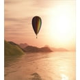 thumbnail image 3 of Hot Air Balloon Duvet Cover Set, Sunset Seaside Landscape Mountains Waves Reflection, Decorative 3 Piece Bedding Set with 2 Pillow Shams, Calking Size, Pale Peach Dark Peach, by Ambesonne, 3 of 3