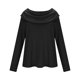 thumbnail image 4 of Uootdi Women's Waffle Knit Tops Cowl Neck Long Sleeve Clothes Trendy Casual Loose Relaxed Fit Knit Pullover Gift, 4 of 9