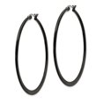 thumbnail image 3 of Chisel  Stainless Steel Polished Black IP-plated 55mm Diameter 2mm Hoop Earrings, 3 of 4