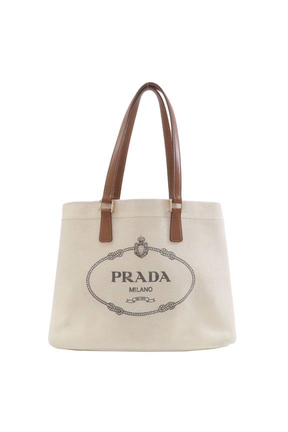 Pre-Owned Prada 1BG355 Logo Tote Bag Canvas Women's PRADA
