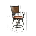 thumbnail image 6 of Powell Big & Tall Copper Stamped Back Counter Stool with Arms, Bronze with Brown Fabric, Includes 1 Stool, 6 of 10